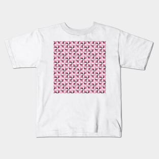 Geometric Diamond Pattern (Rose Gold) Kids T-Shirt